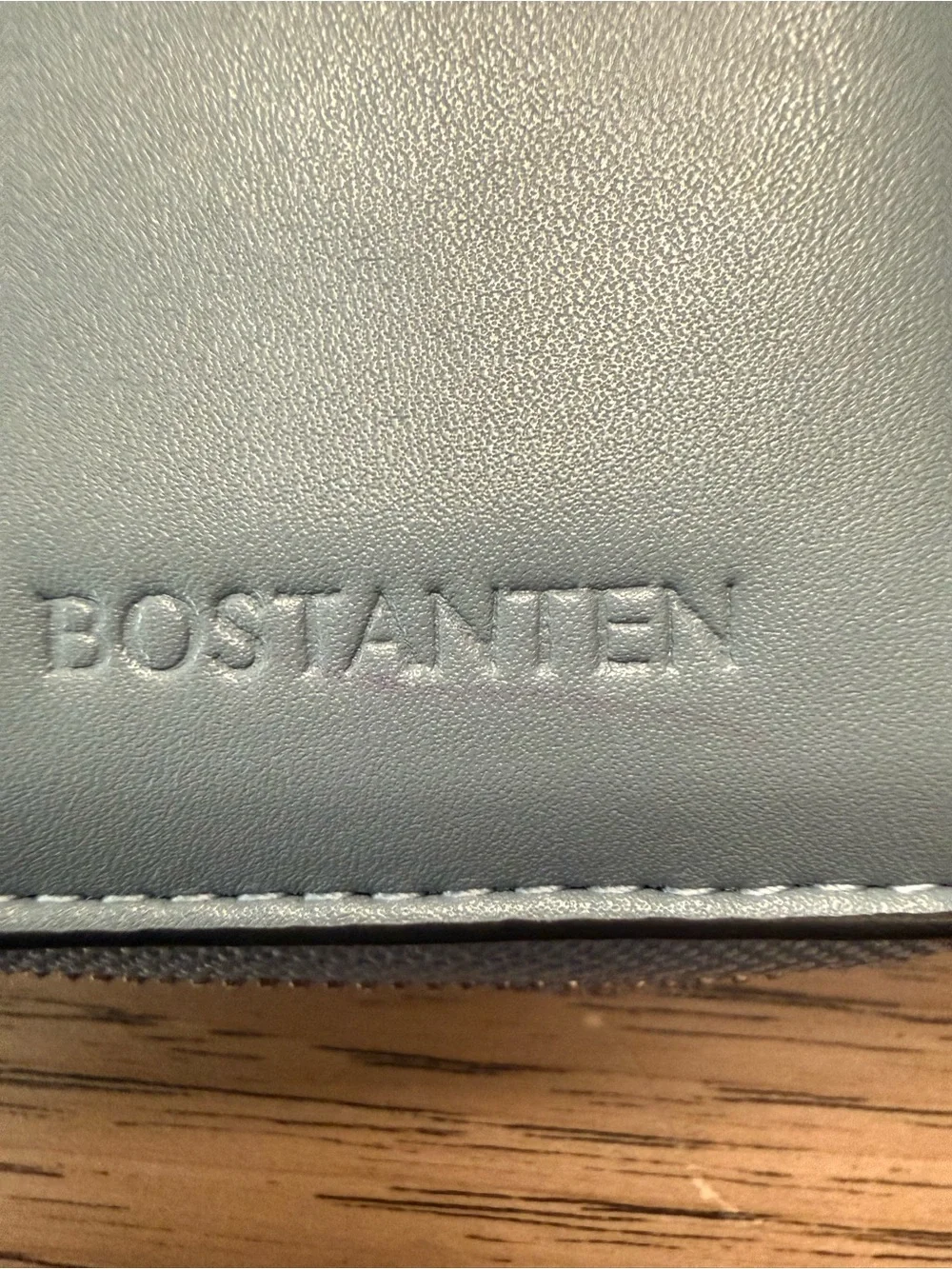 BOSTANTEN Light Blue Leather Snap Wallet for Women